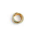 18k Yellow Gold And Blue Enamel Rolling Ring