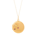 Yellow and Green 14K Gold Garnet Cherry Locket