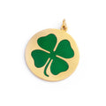 Large Four-Leaf Clover Enamel and 14K Gold Charm