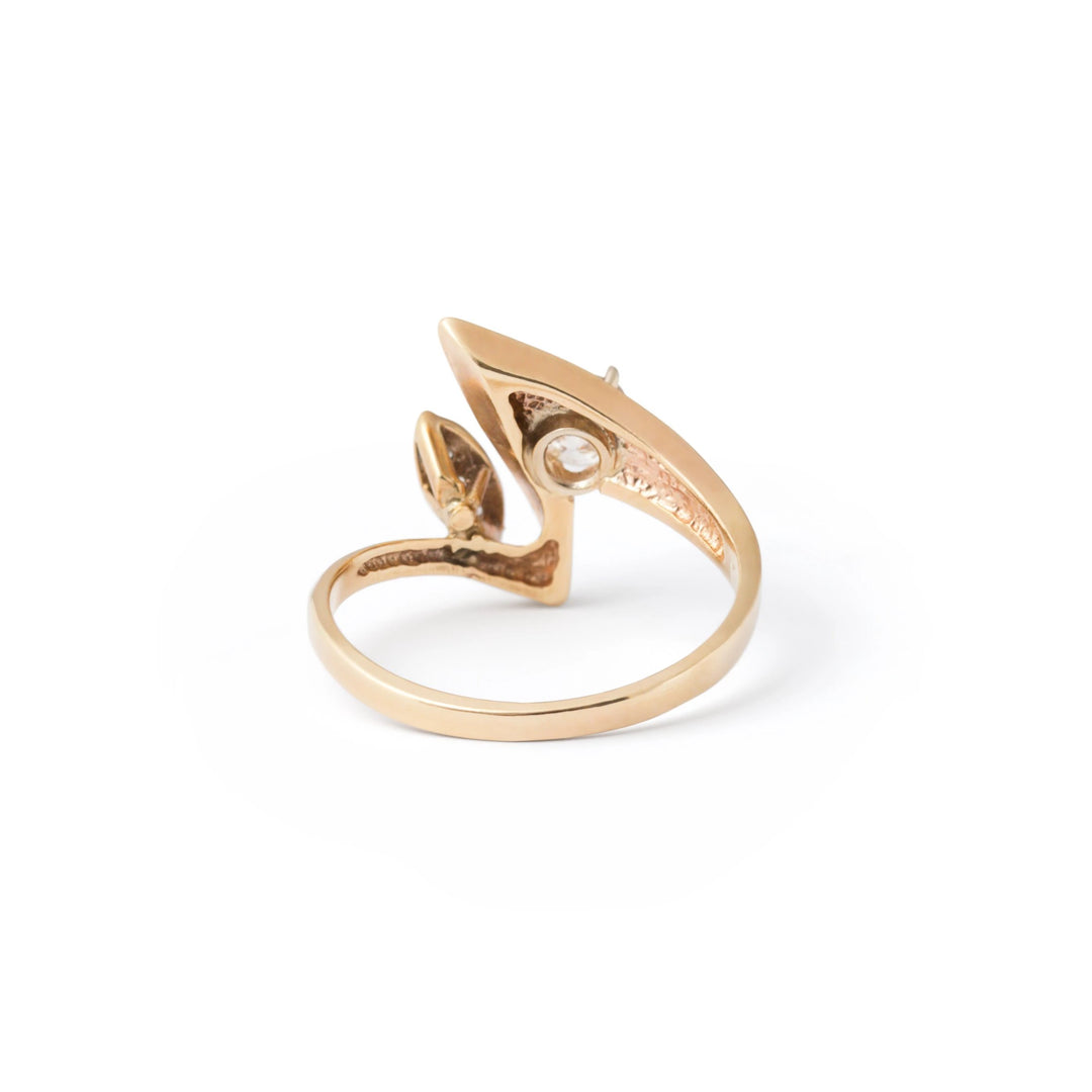 Abstract "Zigzag" Diamond and 14k Gold Ring