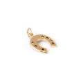 Opal, Diamond, Ruby Horseshoe and 14k Gold Necklace