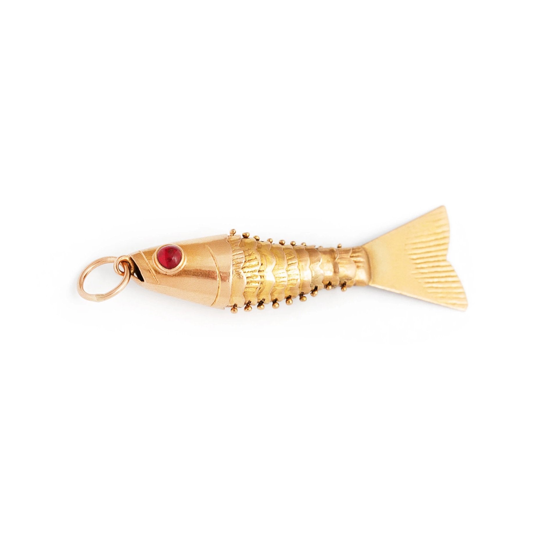 Articulated Fish 18k Gold Charm