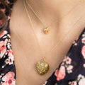 Art Nouveau Floral Repousse 18k Yellow Gold Heart Locket
