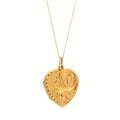 English 9k Yellow Gold Engraved Scrolling Heart Locket