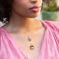 Enamel, Pearl, and 14K Gold Clover Charm