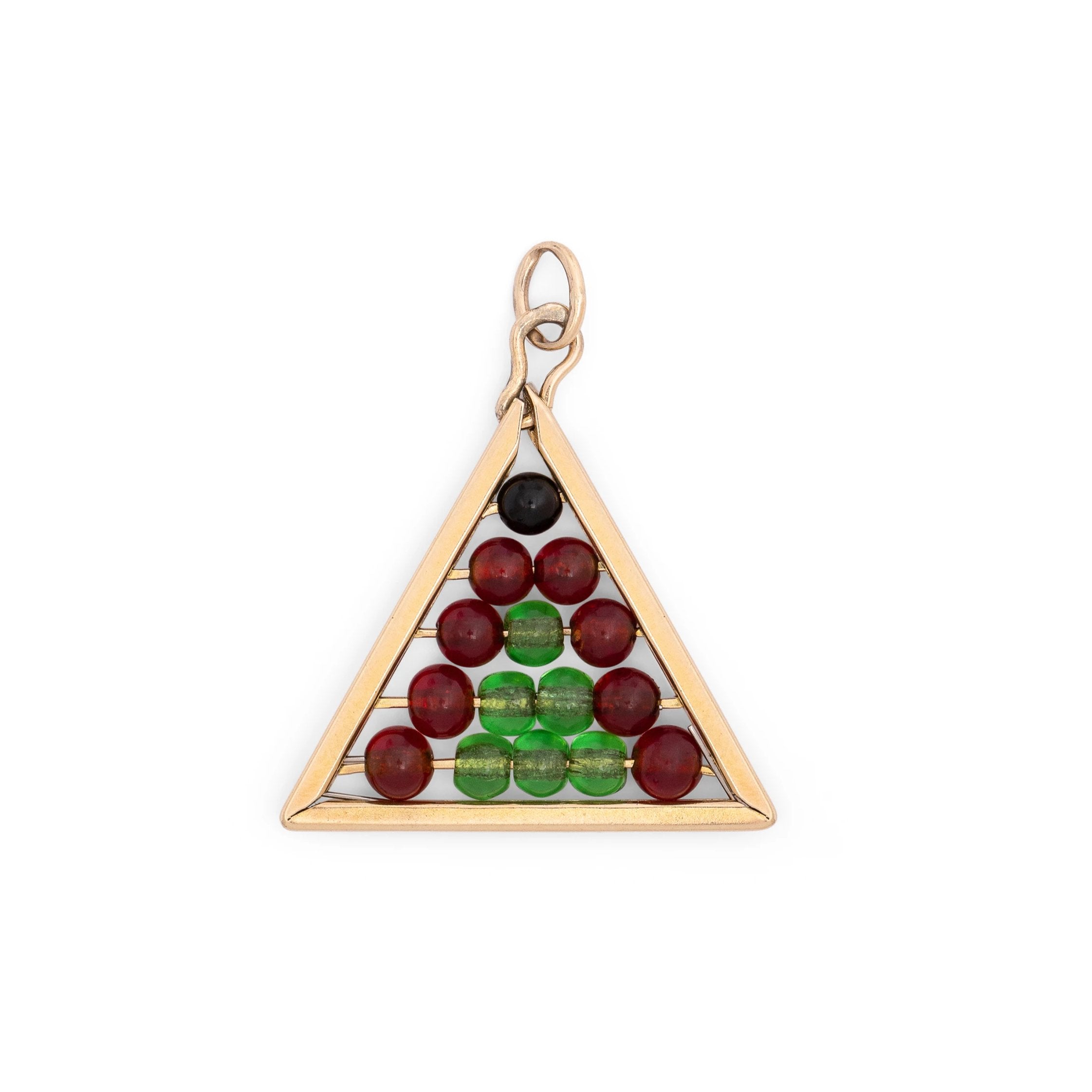 Movable Pyramid Abacus 14k Gold Charm