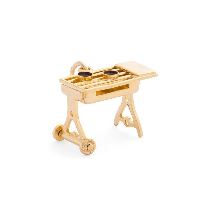 Movable Grill 14k Gold and Enamel Charm