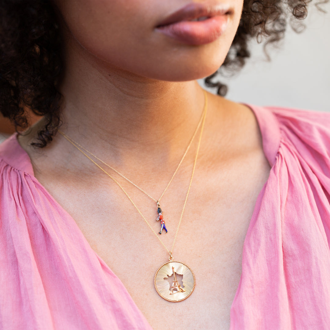 English Queen's Guard 9k Gold and Enamel Charm