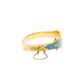 Russian Enamel, Pearl, and 14k Gold Bangle Bracelet