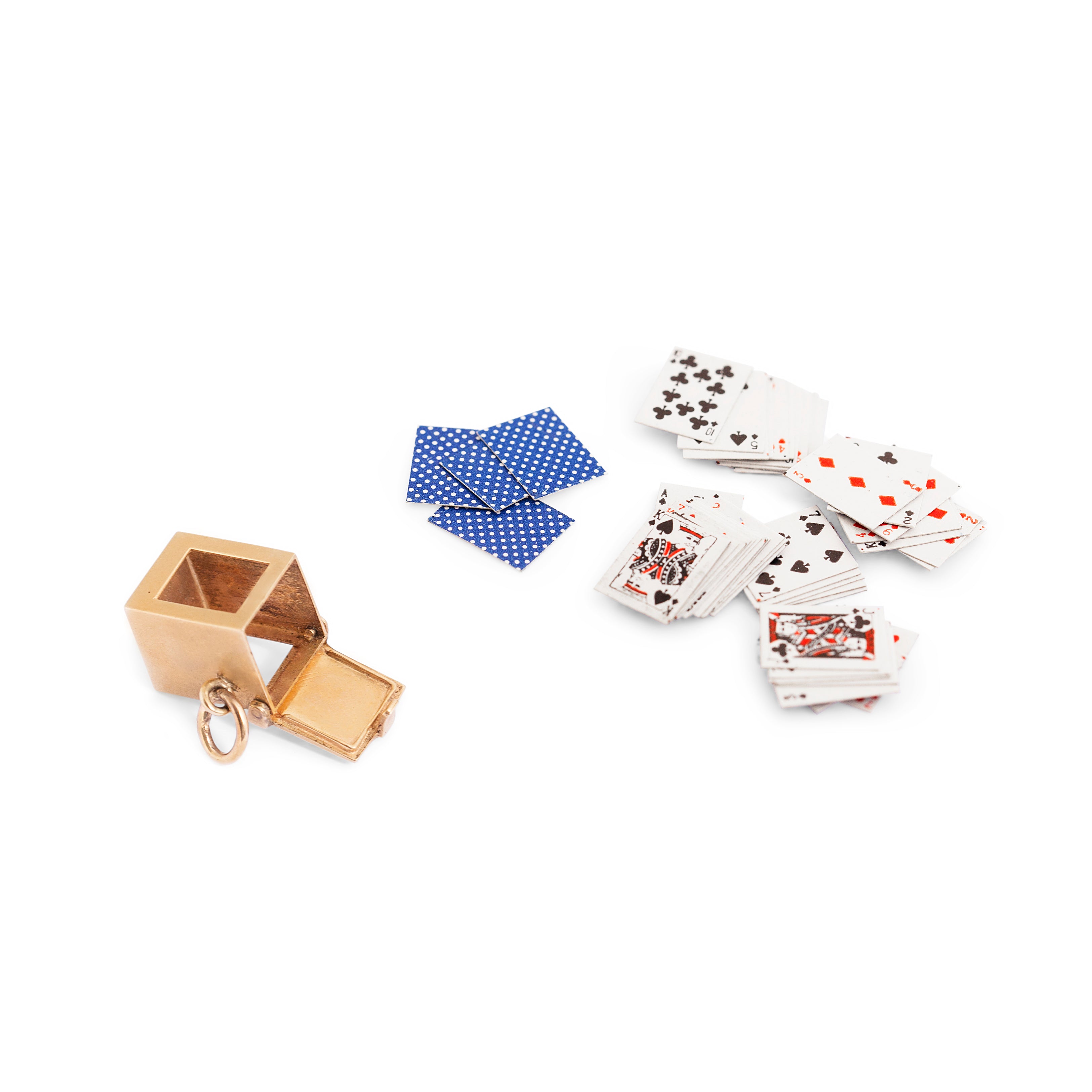 Movable 14K Gold, Enamel, And Paper Deck Of Cards Charm