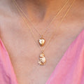 Heart and Pearl Startburst 14K Gold Charm