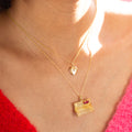 Petite 14K Gold Heart and Pearl Starburst Charm