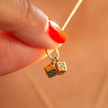 Italian Petite Pair of Dice 14K Gold Charm
