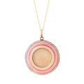 Victorian Pink Guilloche, Pearl, And 14K Gold Locket