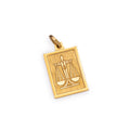 English Libra 9K Gold Rectangular Charm