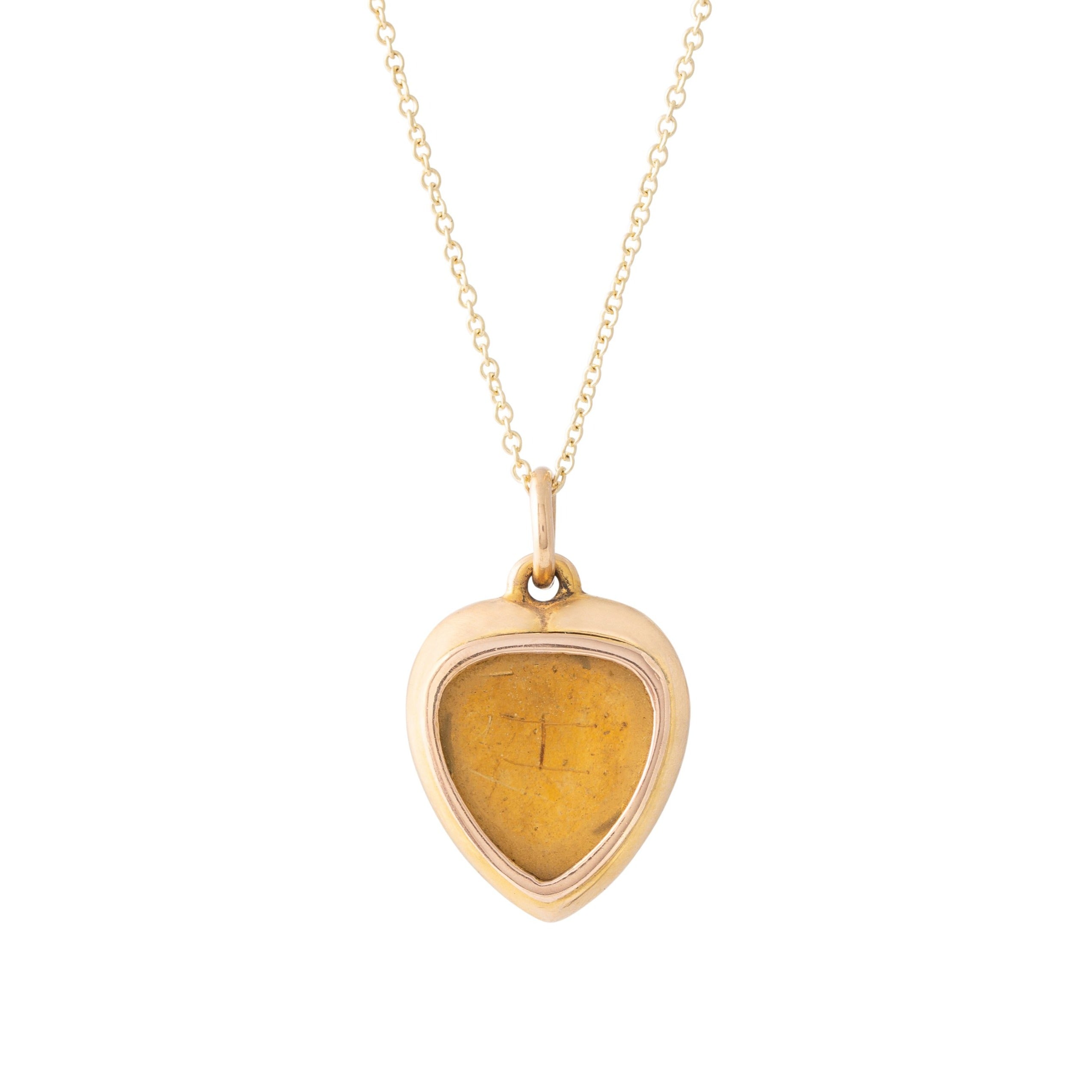 Victorian Turquoise and Pearl 14K Gold Heart Locket