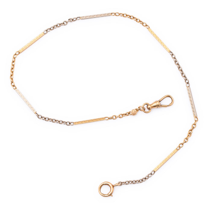 Two-Tone 14k Gold Choker 13.5" Chain Necklace