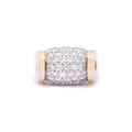 Modernist Diamond Pave 14k Gold Ring