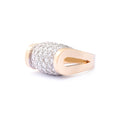 Modernist Diamond Pave 14k Gold Ring