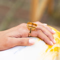 Large Citrine and 14k Gold Cocktail Ring