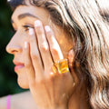 Large Citrine and 14k Gold Cocktail Ring