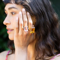 Large Citrine and 14k Gold Cocktail Ring