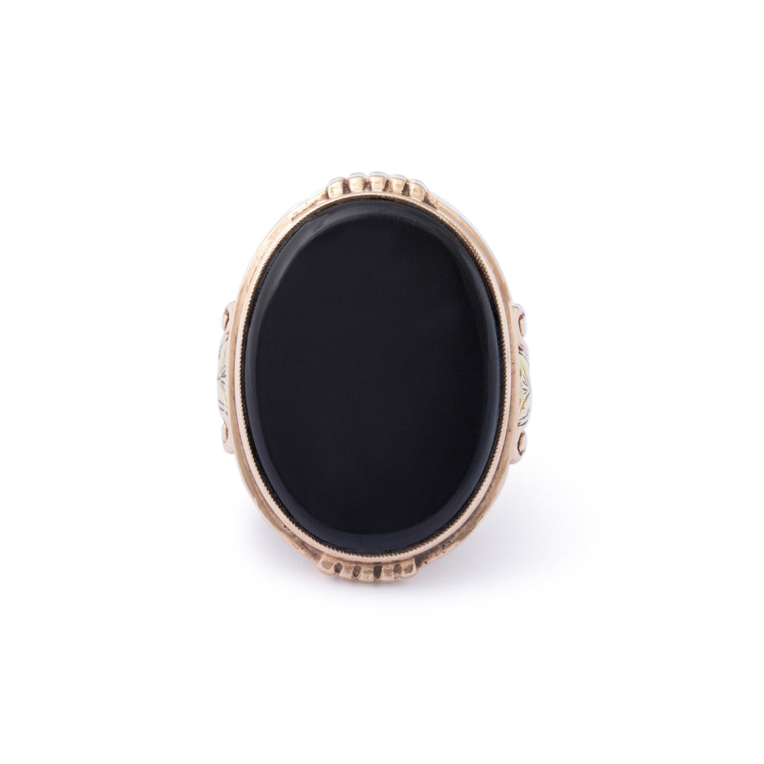 Victorian Onyx and 10k Gold Ring