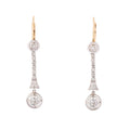 Edwardian Old Mine Cut Diamond, 18k Gold, and Platinum Earrings