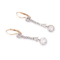 Edwardian Old Mine Cut Diamond, 18k Gold, and Platinum Earrings