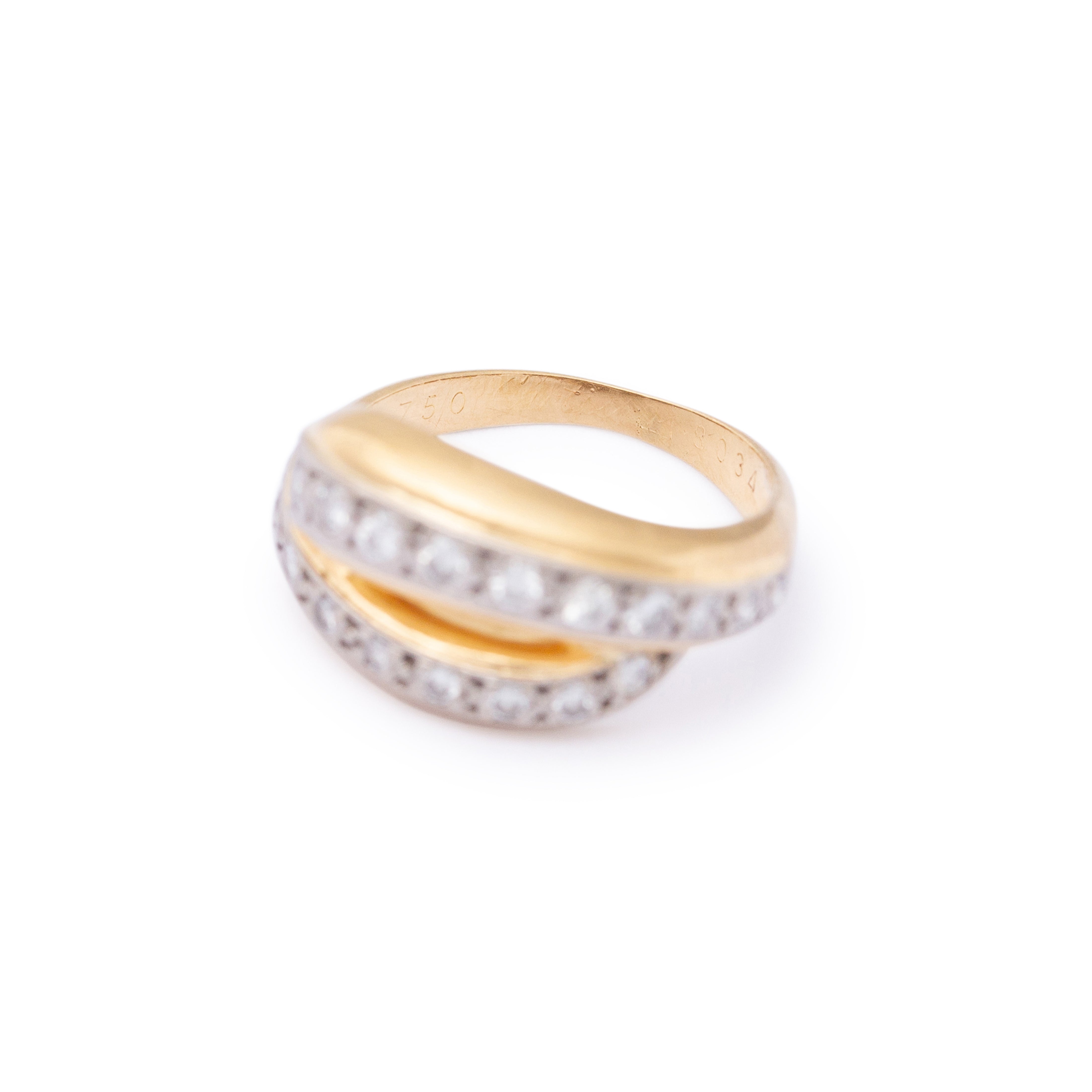 Cartier Diamond and 18k Gold Crossover Ring