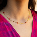 Italian 14k Gold And Coral Bead 16