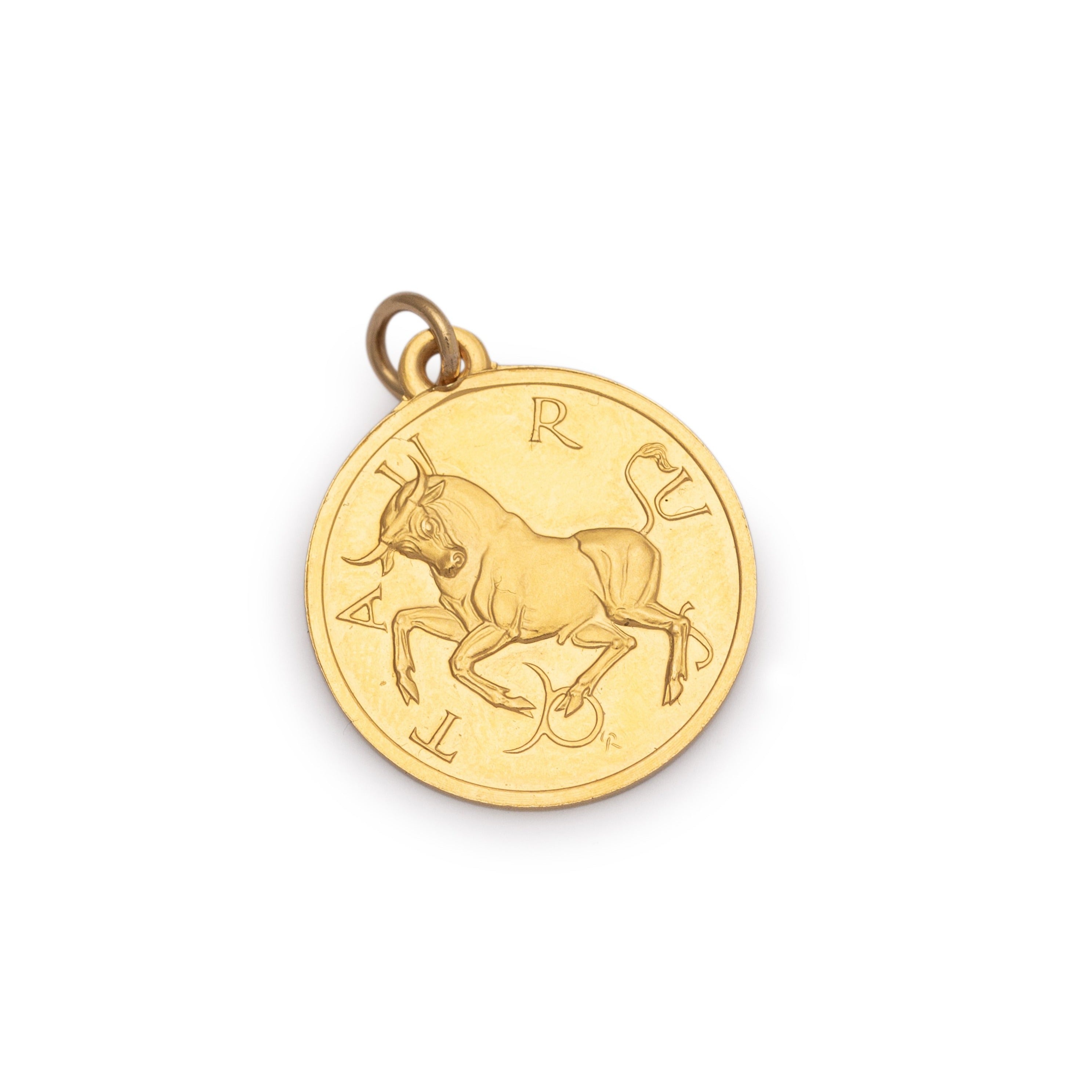 Taurus 18k Gold Coin Charm