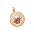 Double-sided Enamel and 14K Gold Taurus Charm