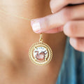 Double-sided Enamel and 14K Gold Taurus Charm