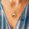 Double-sided Enamel and 14K Gold Taurus Charm