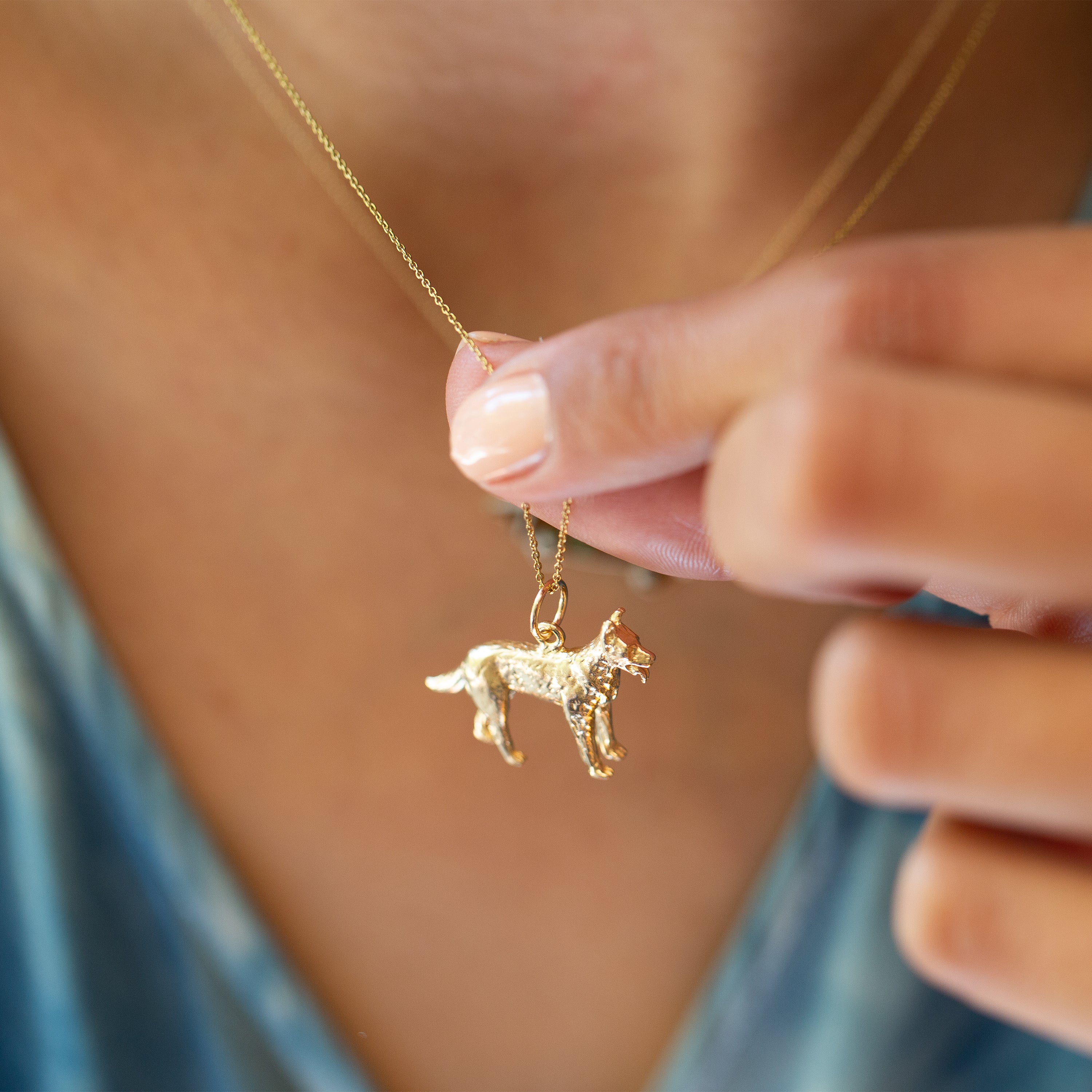 German Shepard 14k Gold Dog Charm