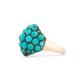 Victorian Turquoise Pavé, 9k Gold, and Silver Dome Ring
