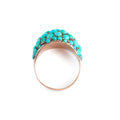Victorian Turquoise Pavé, 9k Gold, and Silver Dome Ring
