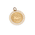 Virgo 14k Gold Scalloped Zodiac Charm