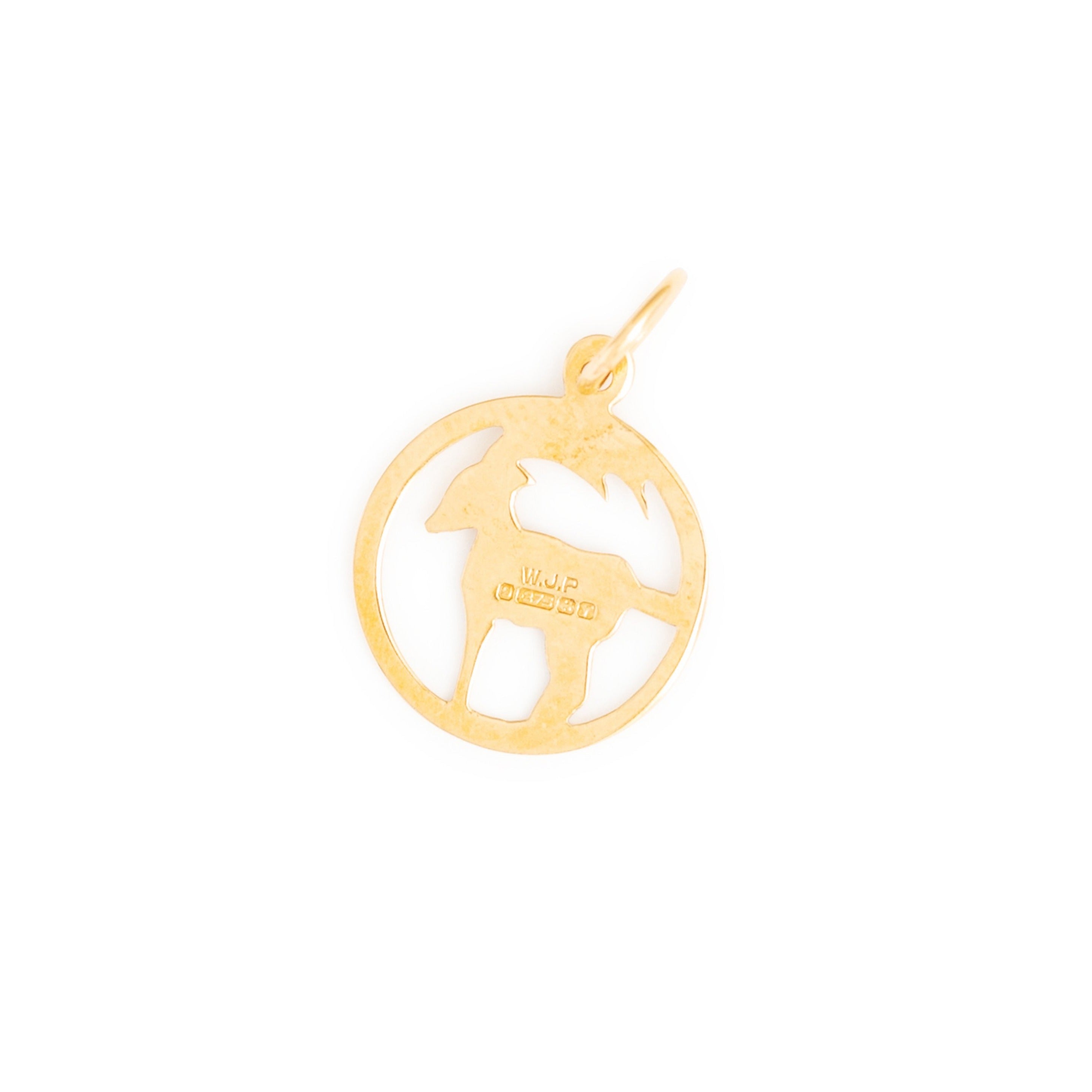 English Capricorn 9k Gold Zodiac Charm