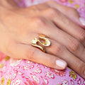 Abstract Wavy 10k Gold Ring