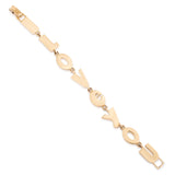 "I LOVE YOU" 14k Gold Link Bracelet