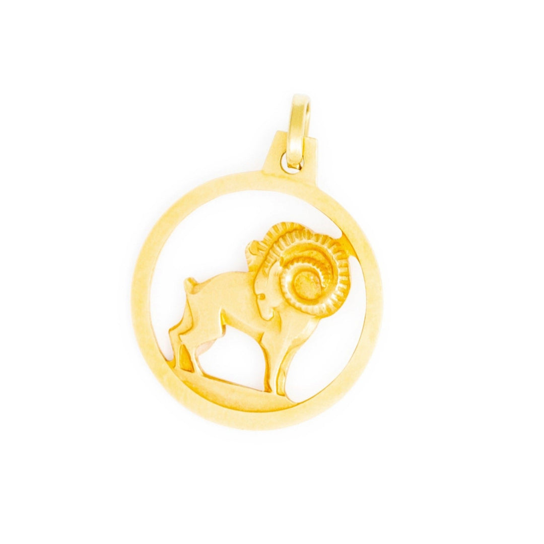 Aries Ram 14k Yellow Zodiac Charm
