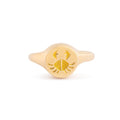 Cancer Zodiac Sign 14k Gold Ring