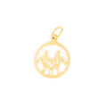 Gemini Twins 10k Gold Zodiac Charm
