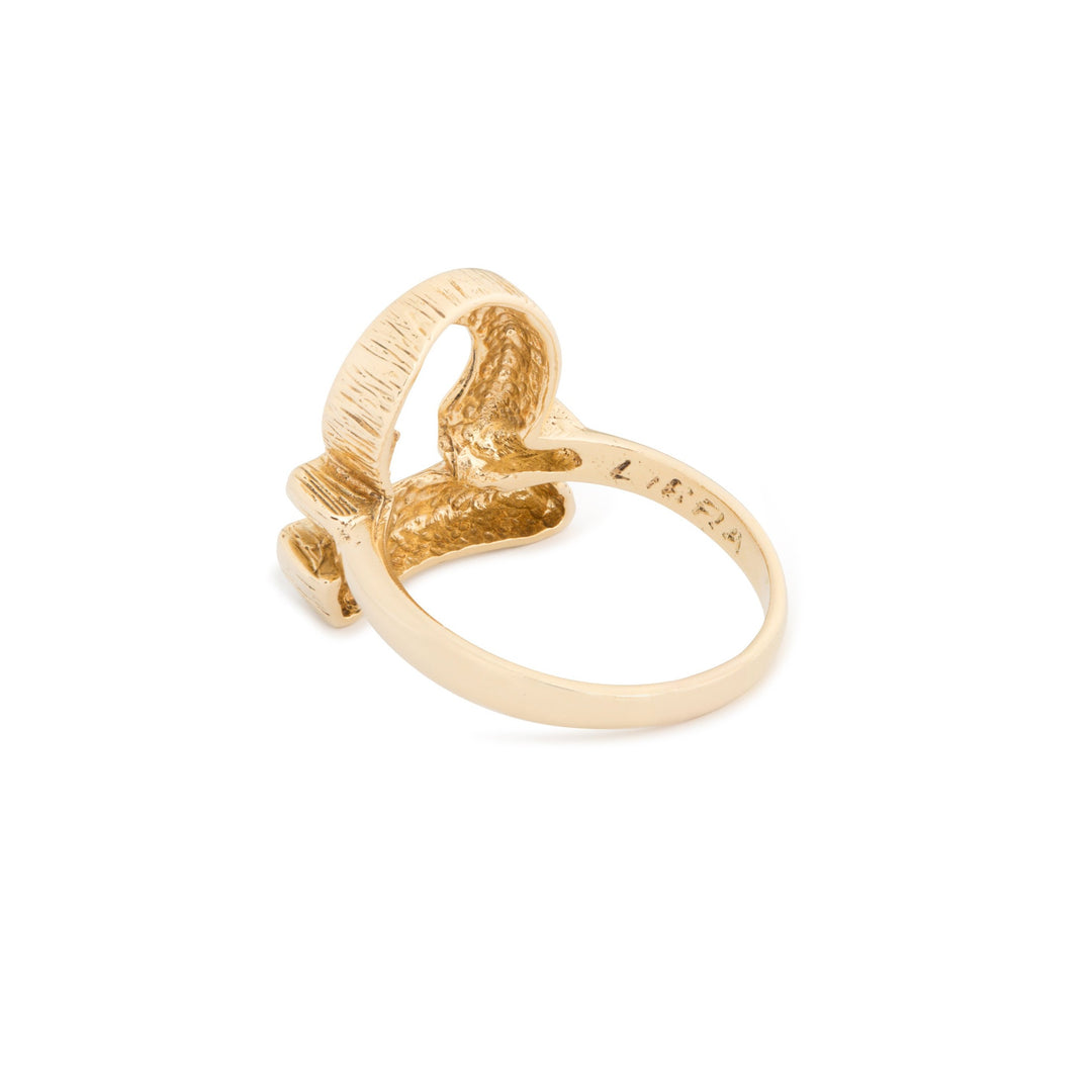 Libra Zodiac Sign 14k Gold Vintage Ring