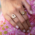 Cancer Zodiac Sign 14k Gold Ring