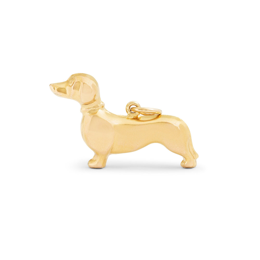 English Dachshund 9k Gold Dog Charm