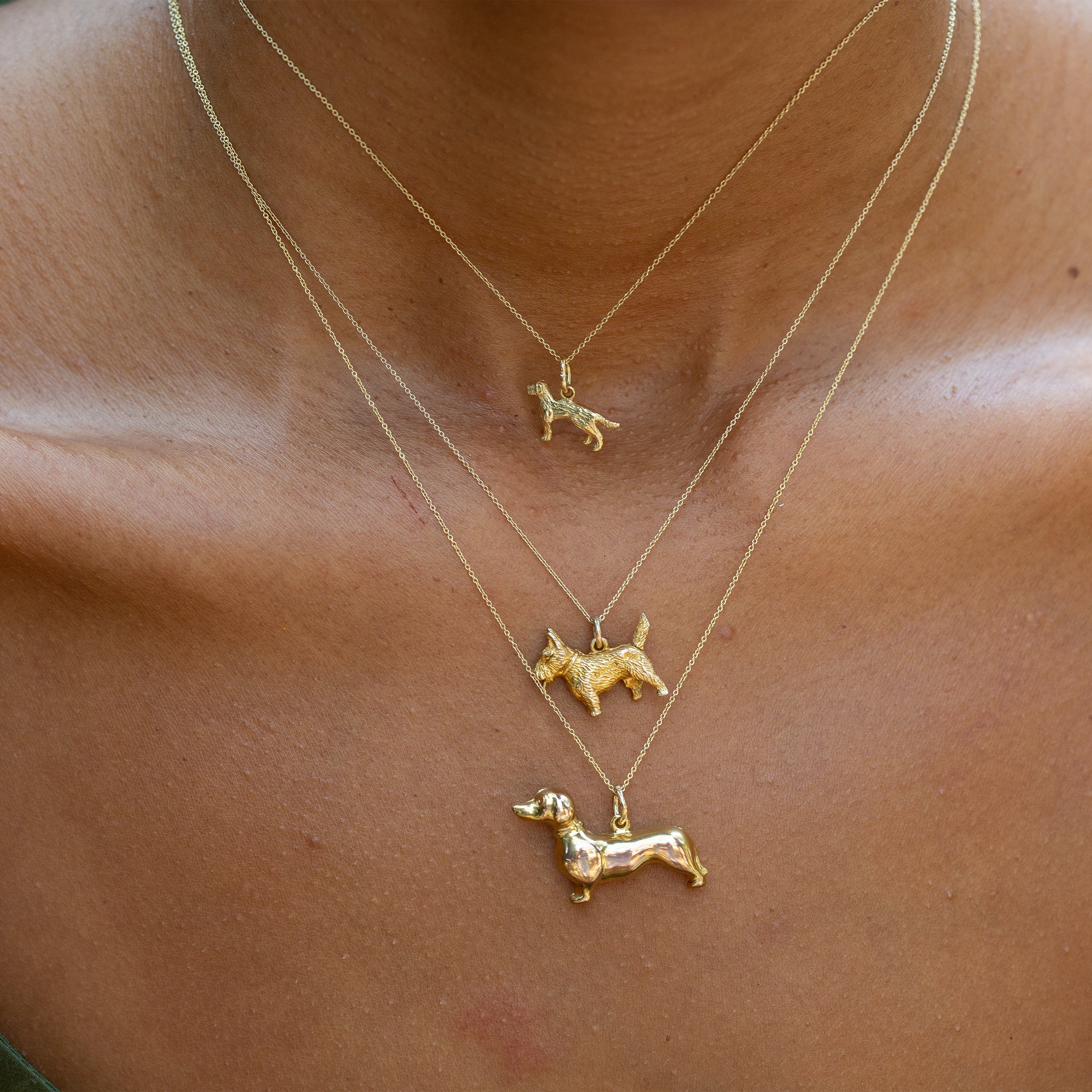 Retriever 14K Gold Dog Charm