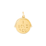 English "I LOVE YOU" 9k Gold Spinner Charm